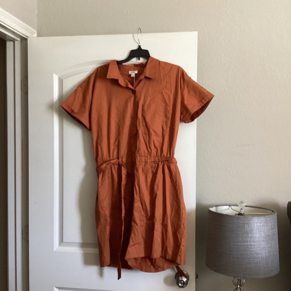 Ana womens knee length orange dress